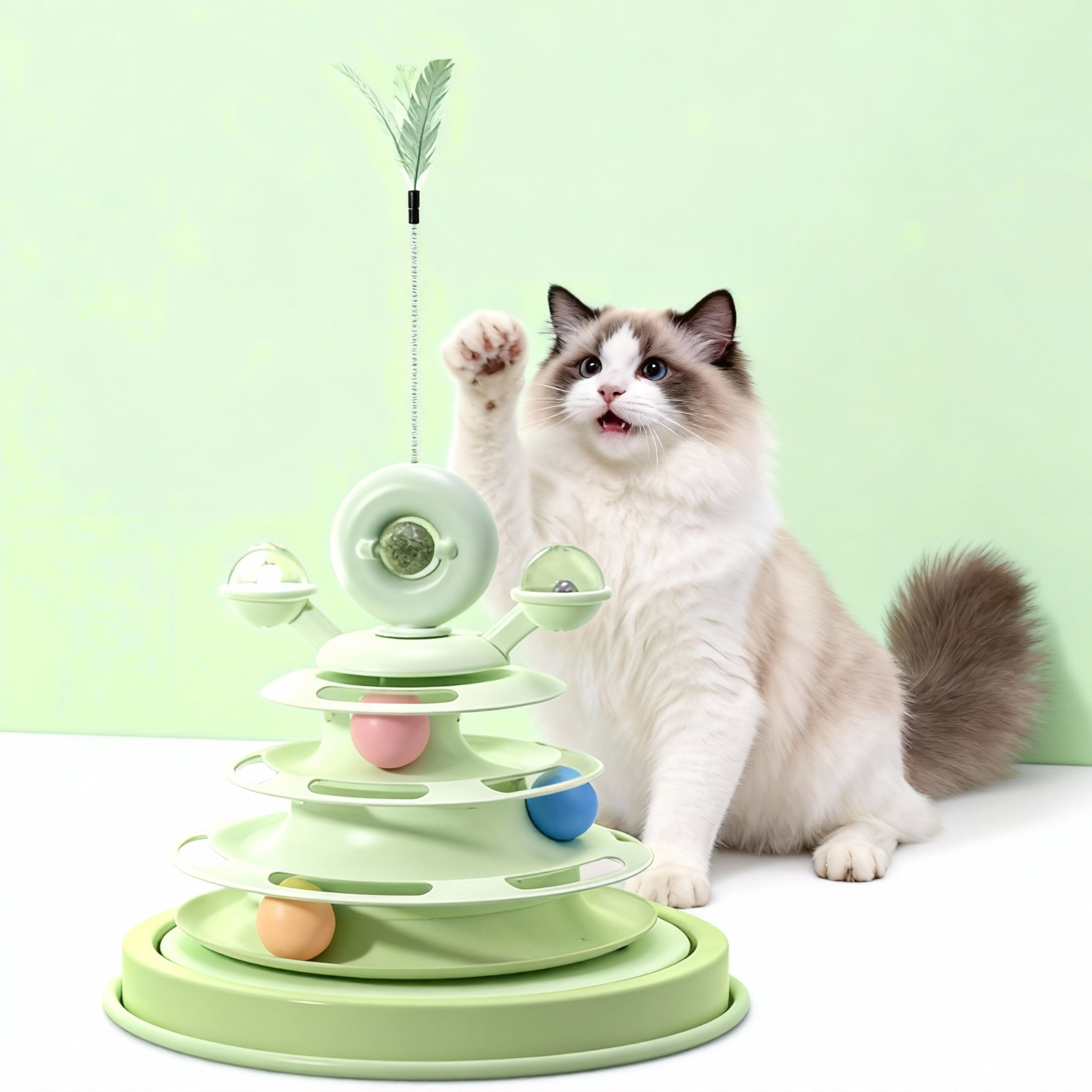 猫玩具转盘羽毛逗猫棒猫咪自嗨解闷神器耐咬猫薄荷球小猫消耗体力,宠物/宠物食品及用品,逗猫棒,淘宝优惠券,粉丝福利购,淘宝优惠卷