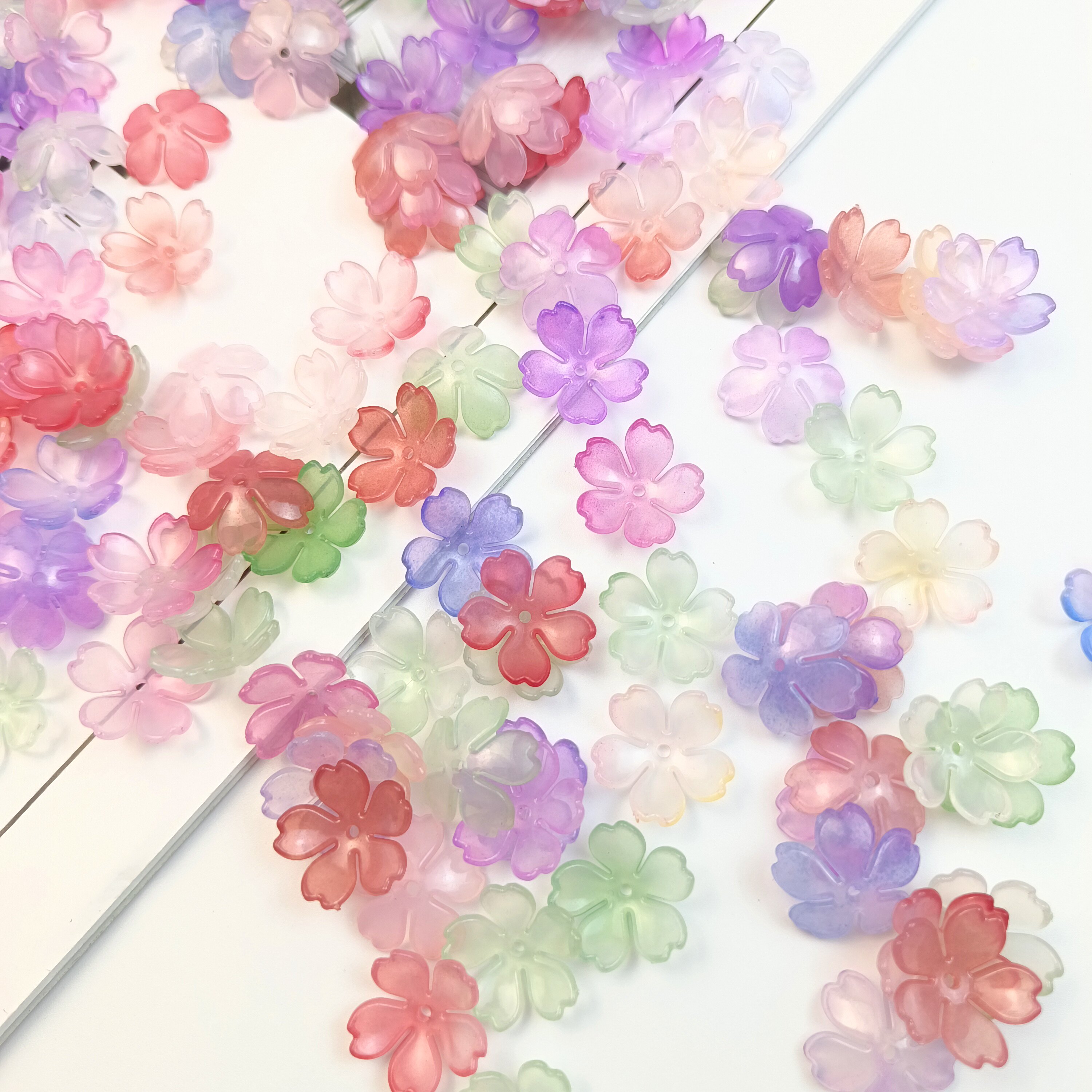 亚克力花喇叭珠子散珠饰品