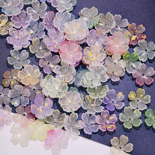 18mm亚克力洒金五瓣花串珠花托diy手工手链古风发簪步摇饰品配件