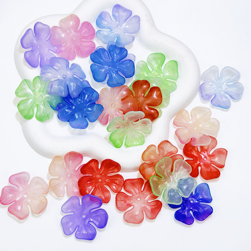 亚克力果冻渐变牡丹花花瓣DIY手工串珠洛阳牡丹古风发簪发饰配件