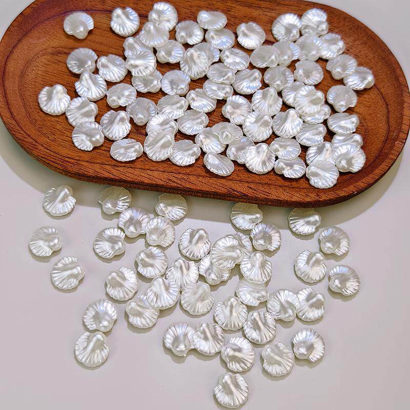 ABS仿珍珠贝壳有孔珠子散珠手工diy手链项链饰品配件串珠材料