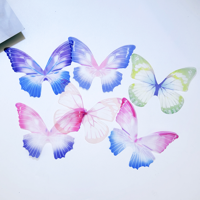 10cm枯叶蝶超大古风绝美发夹薄纱