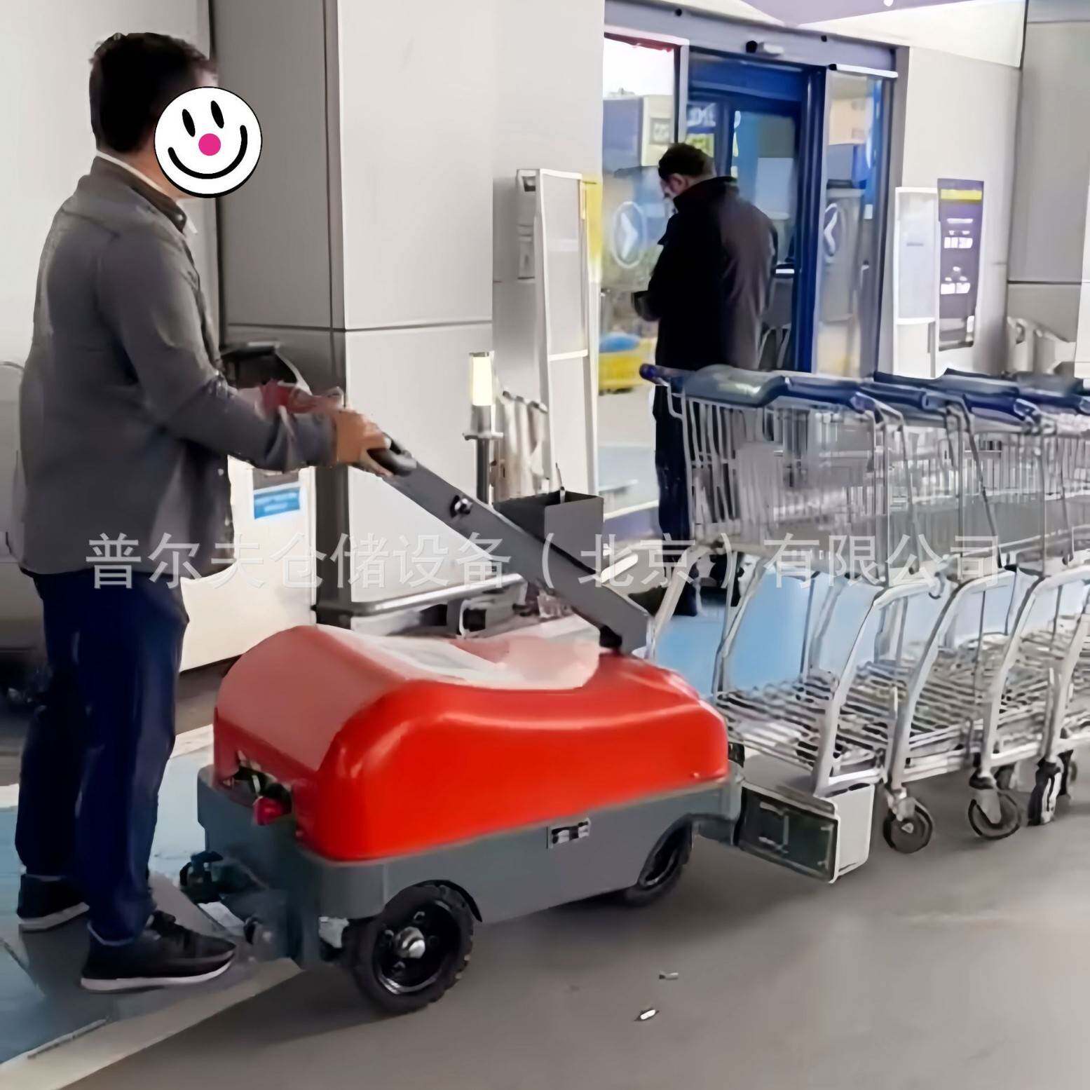 普尔夫电动牵引车小型拖车步行站机场行李车收集超市购物车牵引器
