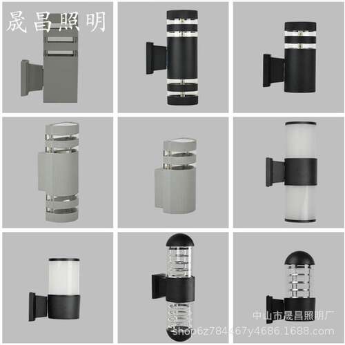 LED双头圆筒上下照洗墙灯庭院走廊过道门柱酒店别墅壁灯防水防尘
