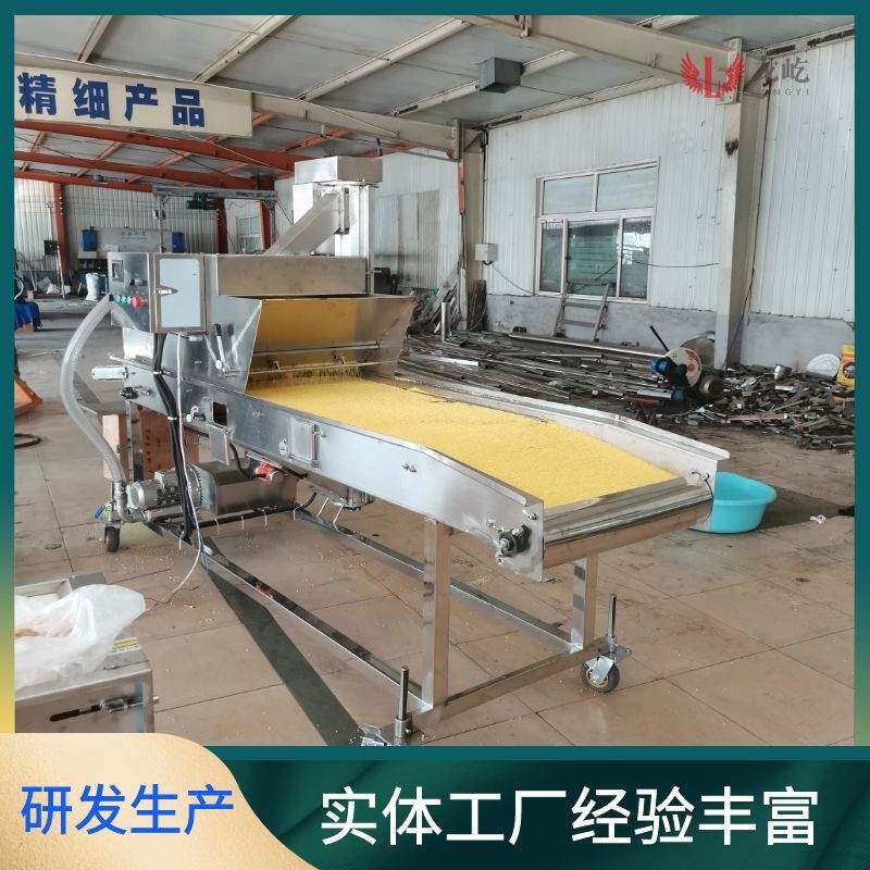 新产品肉饼上糠机全自动巴沙鱼饼裹糠机鸡排上屑机厂家技术支持