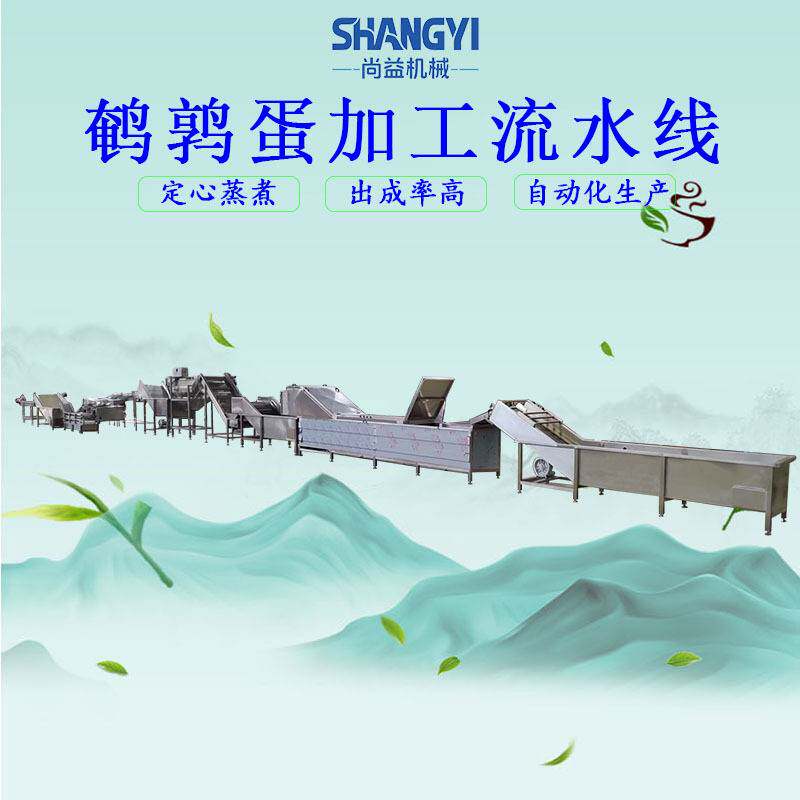 水滴蛋加工流水线五香鹌鹑蛋成套加工设备带壳卤蛋定心熟化机