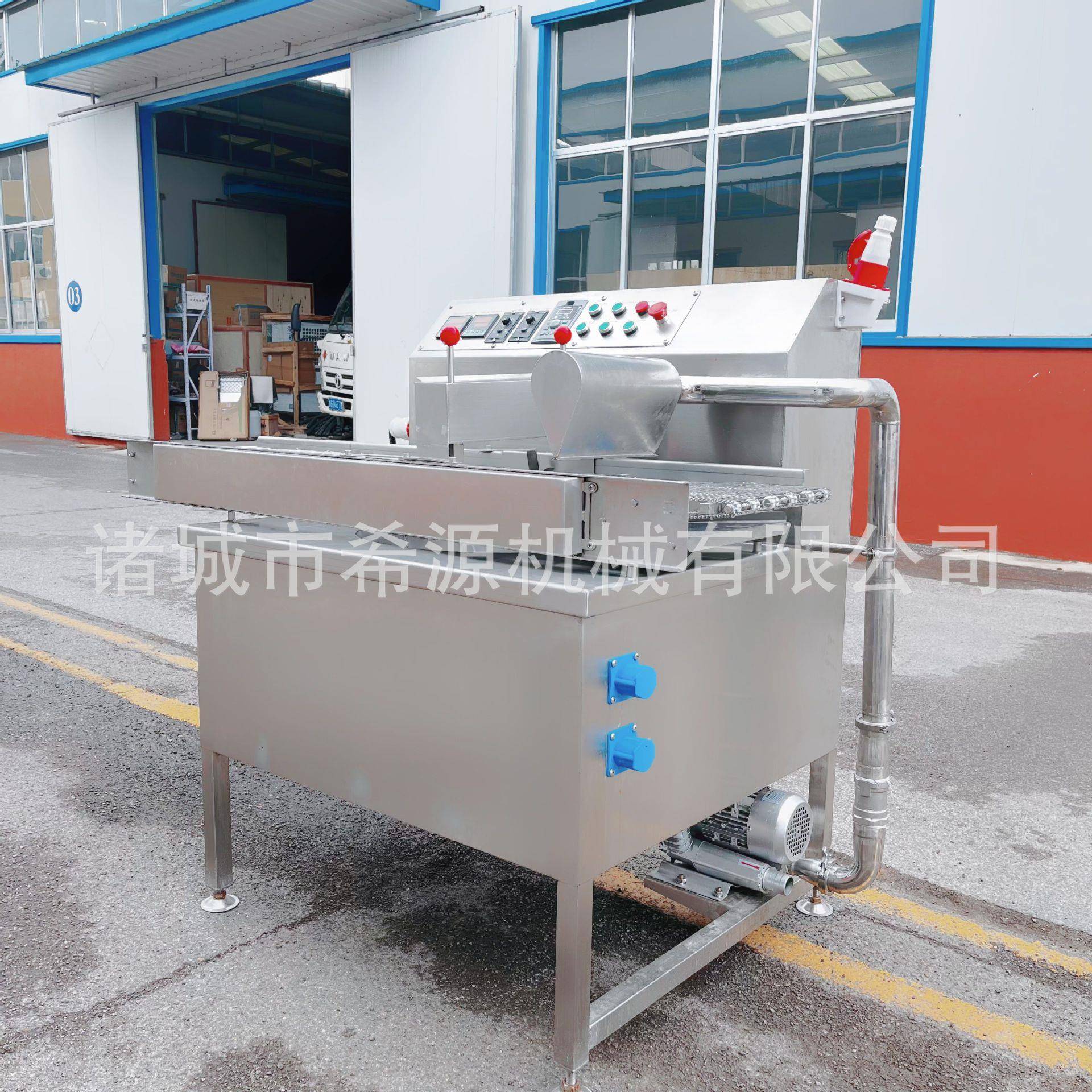 饼干小型巧克力涂层机 蛋糕涂层冷却流水线 300型号 两段式网带