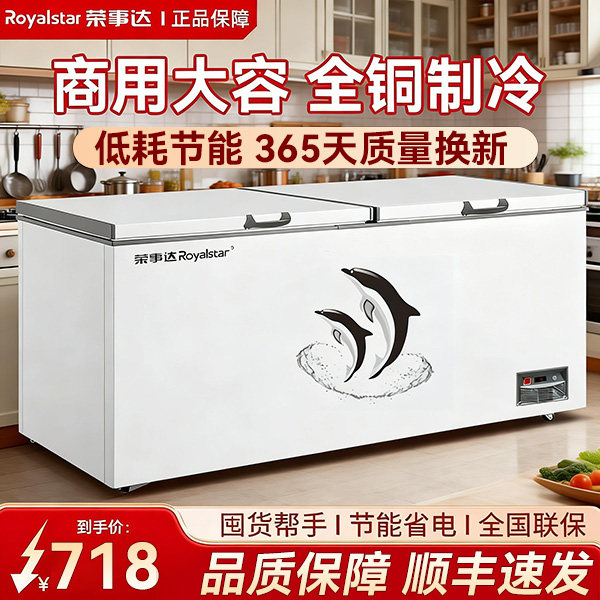 荣事达卧式冰柜商用大容量冰箱家用冷藏冷冻铜管双温节能冷柜冷冻