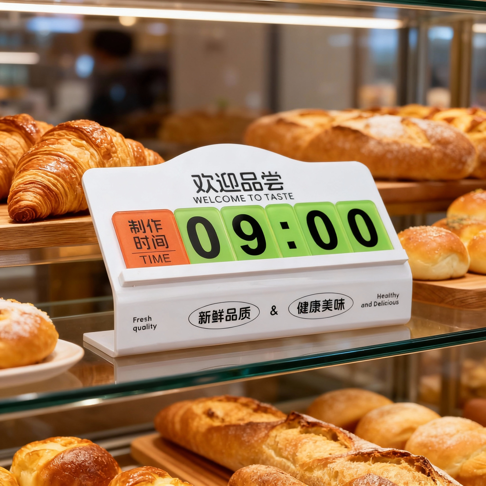 超市烘焙寿司三文鱼鲜肉食品生产日期可更换制作时间亚克力展示牌