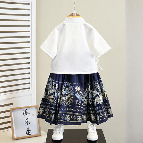 汉服套装男童马面裙新中式夏季