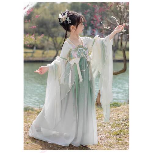 汉服襦裙古风连衣裙女童春夏渐变
