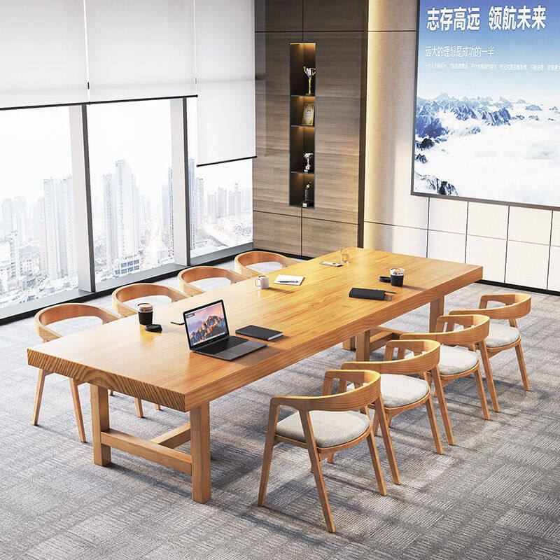 金沙公爵实木大型会议桌长桌简约复古办公桌组合电脑桌大板工作台属于什么档次？