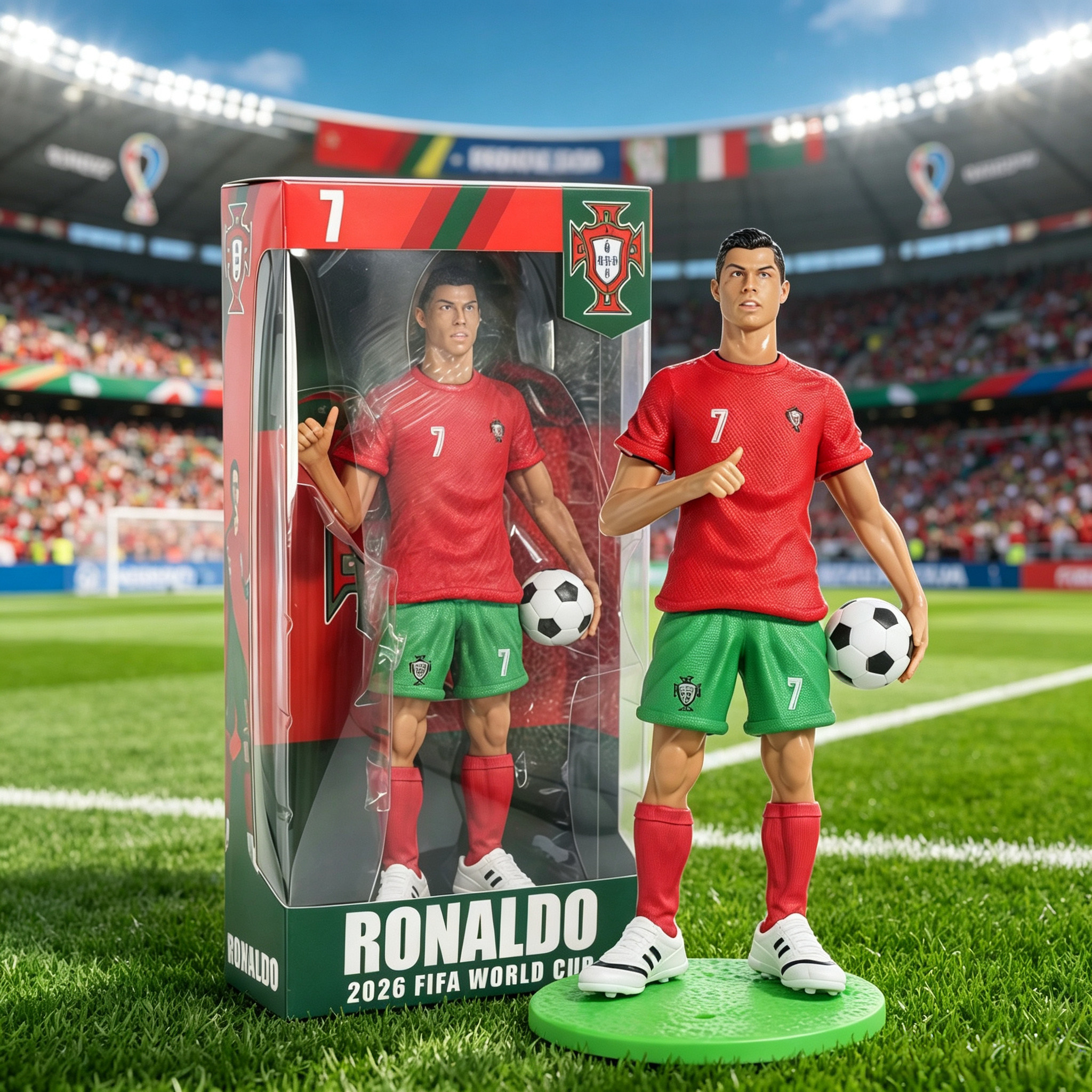 2026年世界明星杯足球C罗梅西姆巴佩手办摆件装饰球迷纪念品礼品