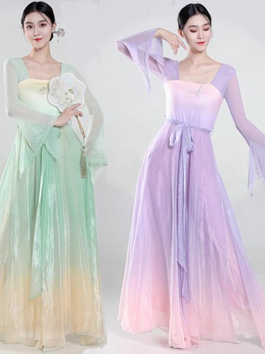 网红新款古典舞舞蹈服身韵纱衣中国舞飘逸练功服演出服装女连衣裙