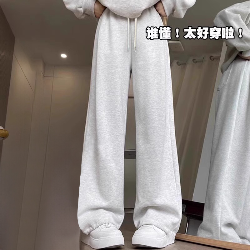 品牌女大童裤子夏薄款2025新款儿童直筒运动裤女童夏季灰色卫裤初