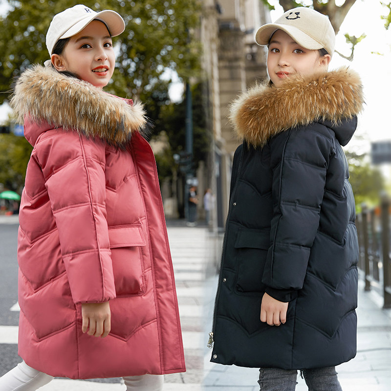 儿童羽绒服女童正品巴拉舞中长款冬季加厚洋气童装公主女宝白鸭绒