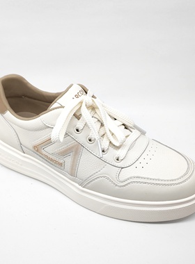 意尔康2025新款男鞋时尚潮流真皮轻便舒适休闲板鞋男5522AE58439A