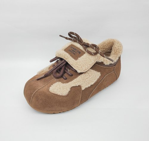 意尔康2025冬季新款女棉鞋系带休闲鞋平底舒适保暖鞋5881ZD483688