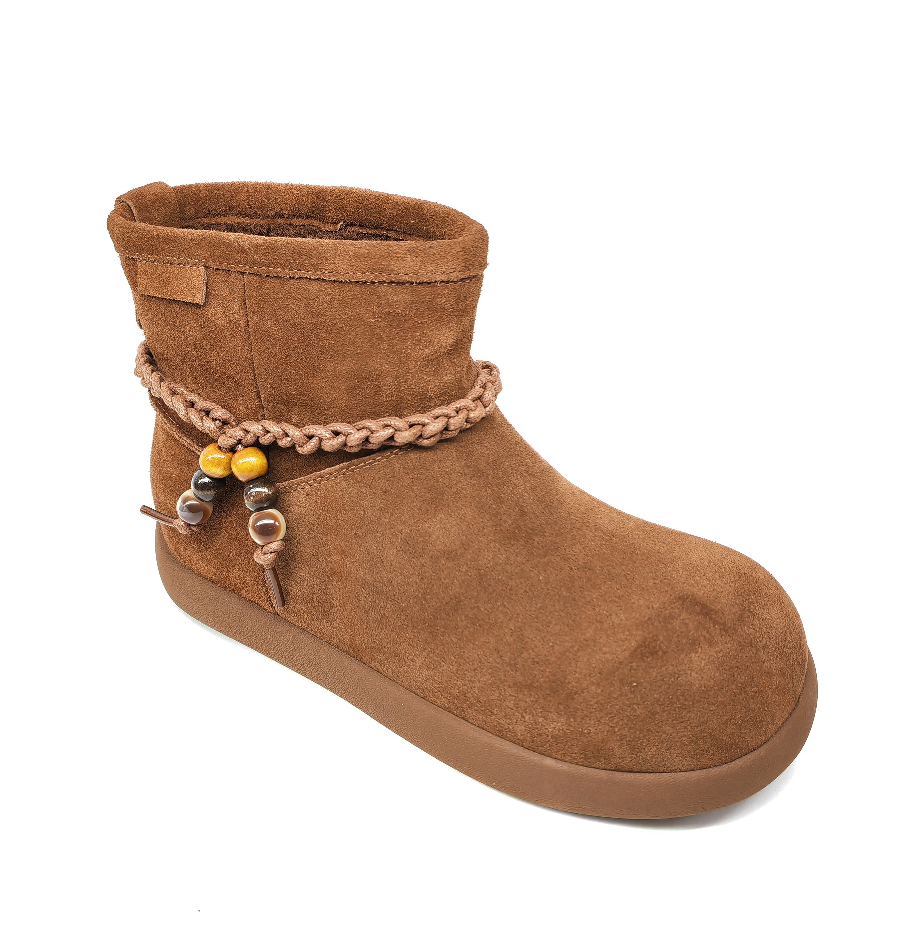 意尔康2025新款冬季真皮毛毛女复古雪地靴厚底休闲鞋5892ZM471268,女鞋,时尚雪地靴,淘宝优惠券,粉丝福利购,淘宝优惠卷