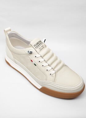 意尔康2025新款男鞋时尚潮流真皮轻便舒适休闲板鞋男5521ZE95194A