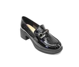 单潮S162AB01020U 意尔康2024新款 粗跟乐福鞋 时尚 漆皮英伦风小皮鞋