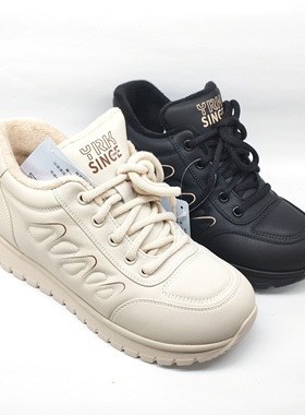 意尔康2025冬季新款女棉鞋系带休闲鞋平底舒适保暖鞋5764AM139433