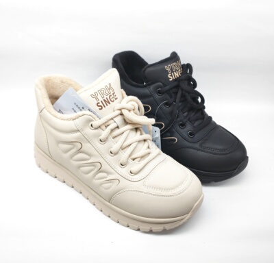 意尔康2025冬季新款女棉鞋系带休闲鞋平底舒适保暖鞋5764AM139433