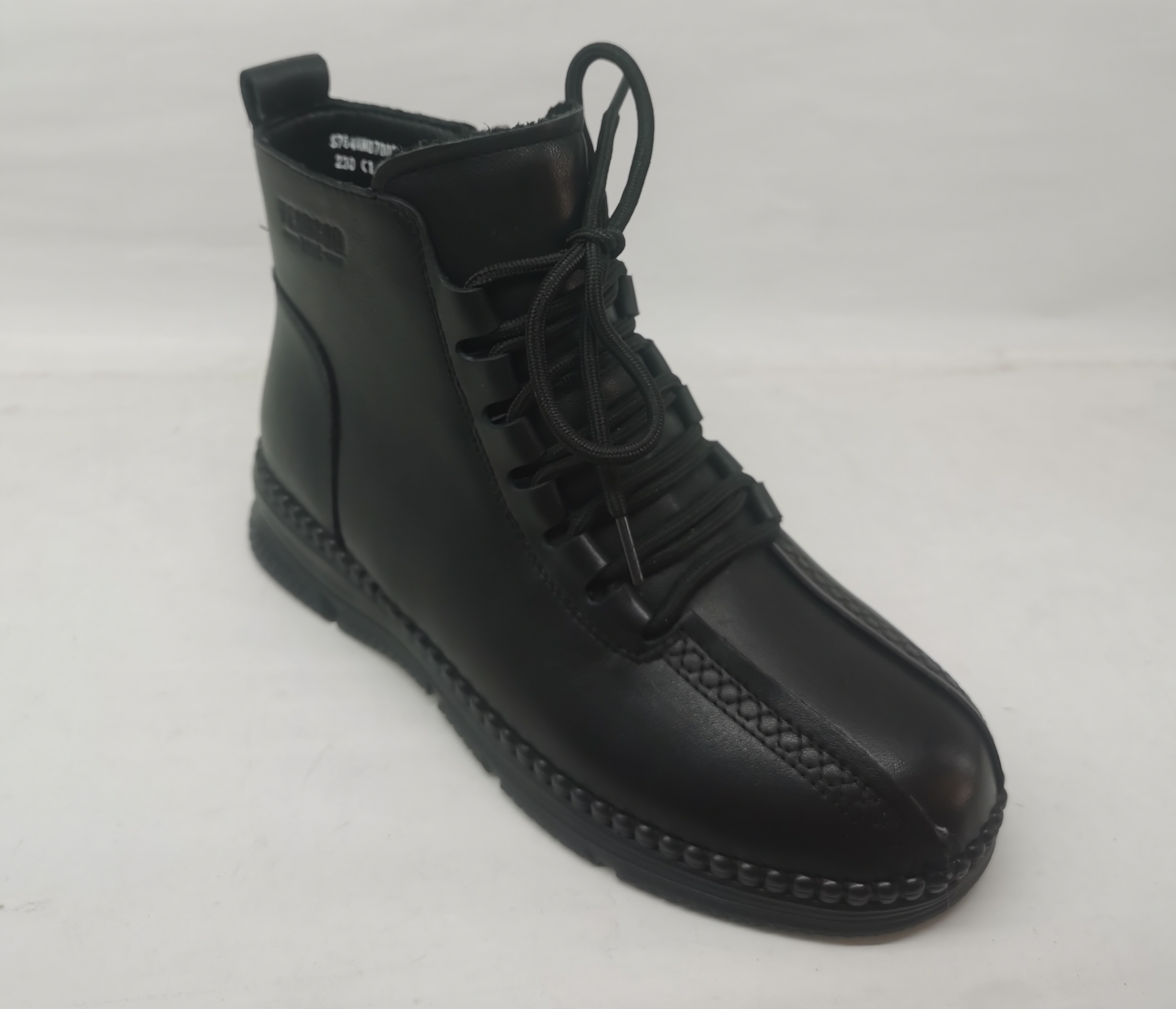 意尔康女靴2024新款冬季靴子加绒短靴女真皮妈妈棉鞋S764AM070033