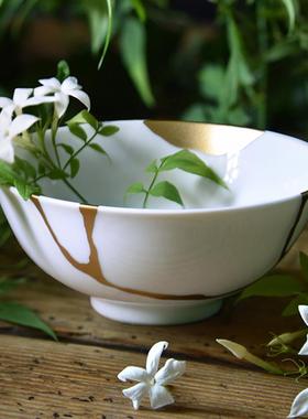 法国柏图 BERNARDAUD 金缮餐盘家用瓷器进口现代餐碗精致餐具饭碗