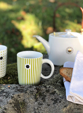 法国柏图 BERNARDAUD DELPHOS系列黑色红色绿色马克杯北欧风瓷器