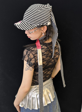 Ttsunami24ss 原创设计条纹针织彩色拼接百搭四季y2k围巾围脖