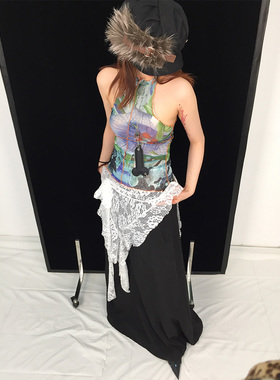 Ttsunami24SS原创设计蕾丝半裙百搭不规则半裙下装少女可爱芭蕾风