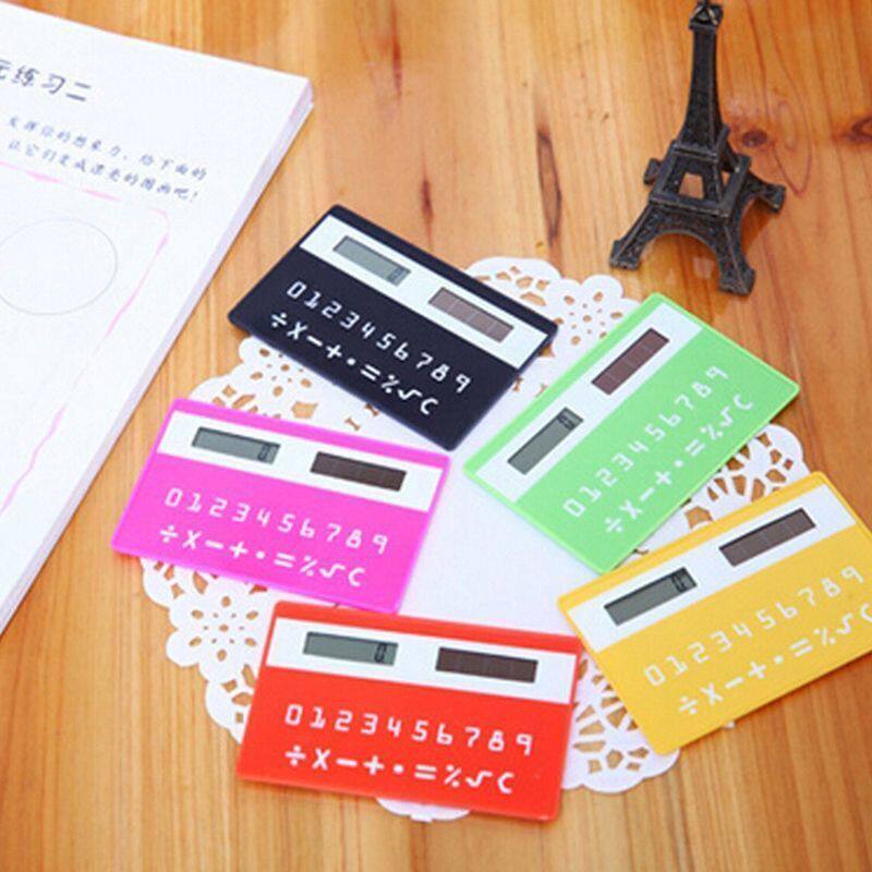 8个彩色超薄太阳能计算器创意卡片式迷你计算器机便携计算机 户外