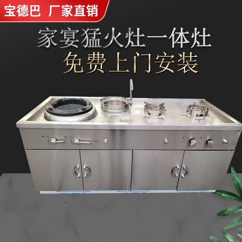 别墅家宴猛火灶会所燃气灶炒炉连立室煲仔炉不锈钢烤漆嵌入柜台