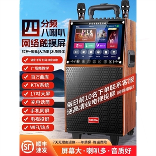 山水广场舞音响户外蓝牙音箱家用体机k歌带显示屏家庭ktv唱点歌一