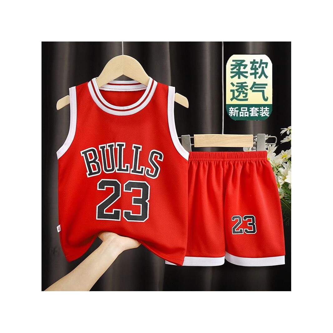 男女儿童背心套装夏篮球网眼速干衣冰丝短裤两件套运动训练表演服
