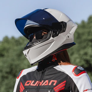 艾狮全盔摩托车四季通用蓝牙全盔女双镜片机车3C认证防雾机车头盔