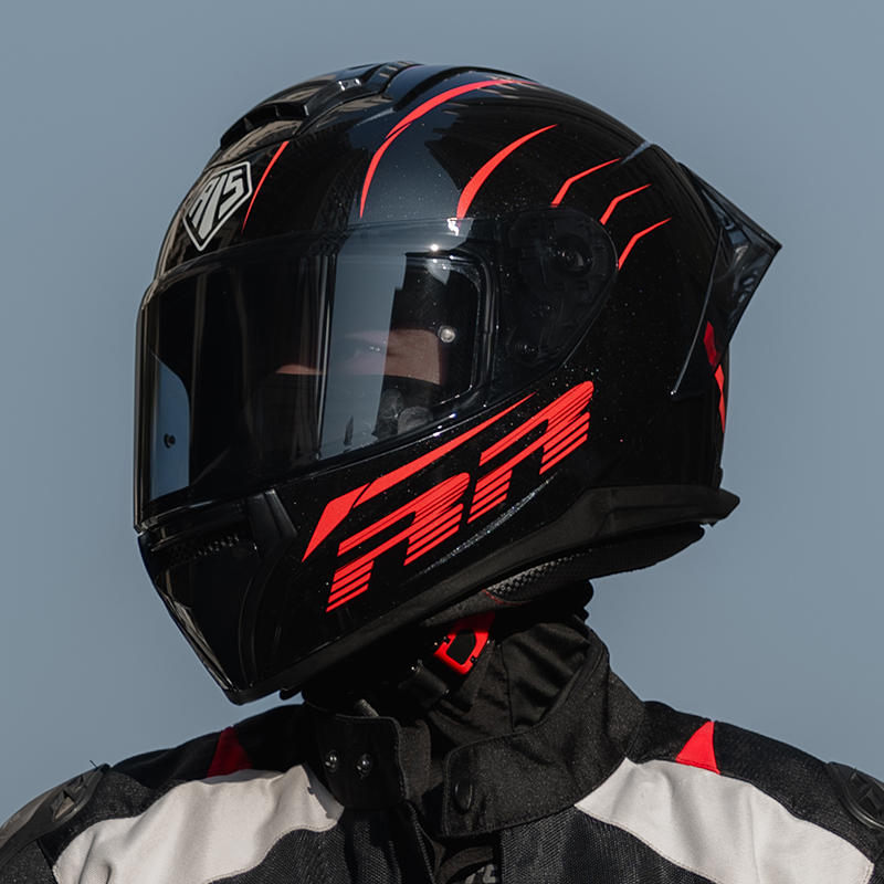 艾狮全盔摩托车会发光大尾翼头盔