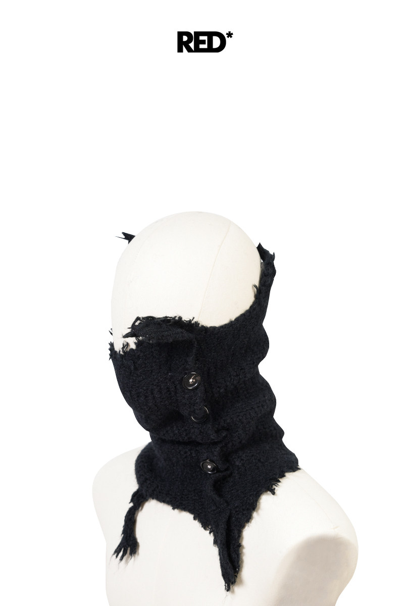 REDRINSE破坏糜烂羊毛围巾围脖保暖男加厚混纺纽扣装饰冬叠穿针织,服饰配件/皮带/帽子/围巾,围巾/丝巾/披肩,淘宝优惠券,粉丝福利购,淘宝优惠卷