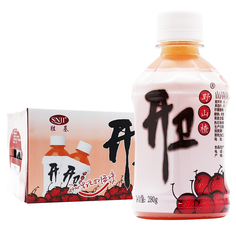 胜基开卫野山楂果汁饮料280g*15瓶整箱开卫饮品好喝全国多省包邮_虎窝淘