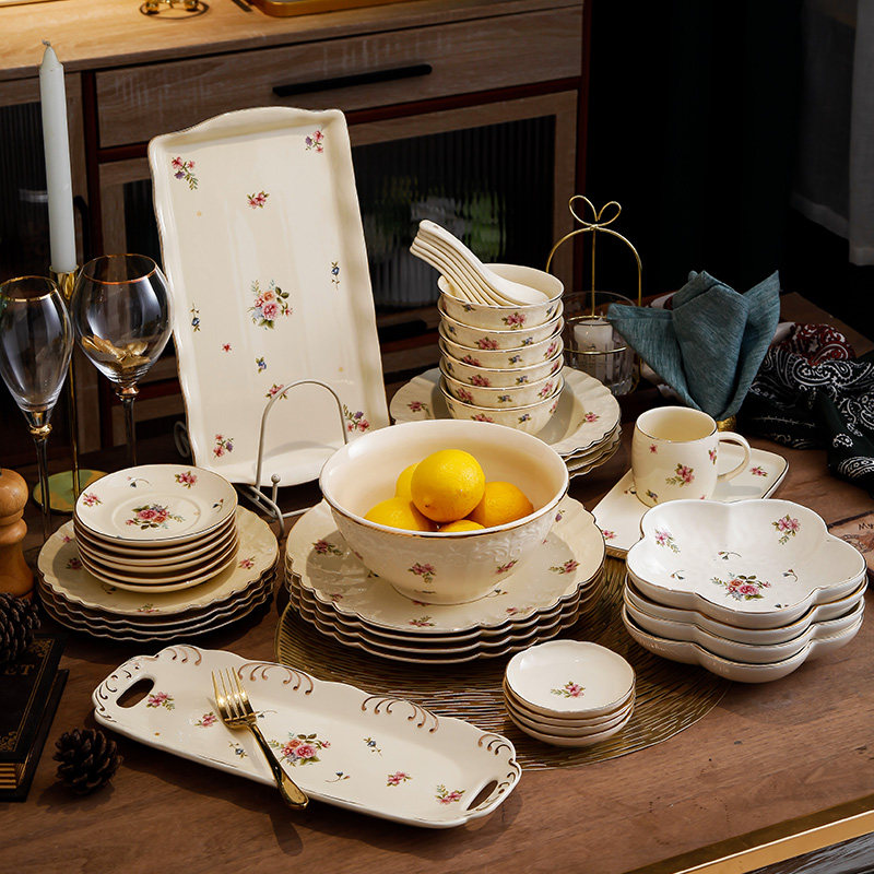 新款轻奢优质陶瓷碗设计家用套装碗盘多人组合装餐厅可进洗碗机,餐饮具,餐具瓷器套装,淘宝优惠券,粉丝福利购,淘宝优惠卷