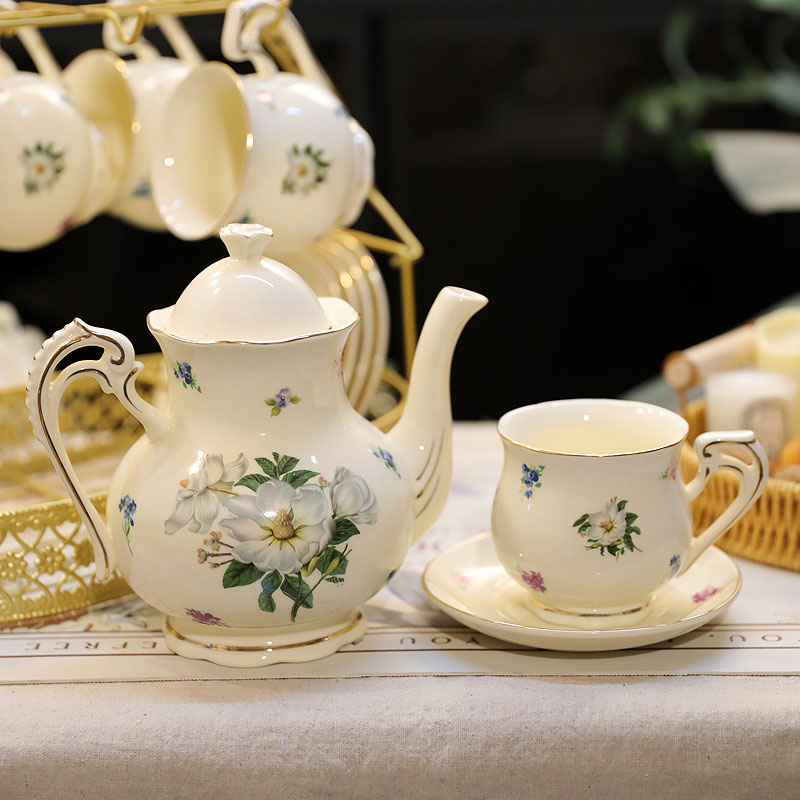 漫缈诗陶瓷花茶壶套装