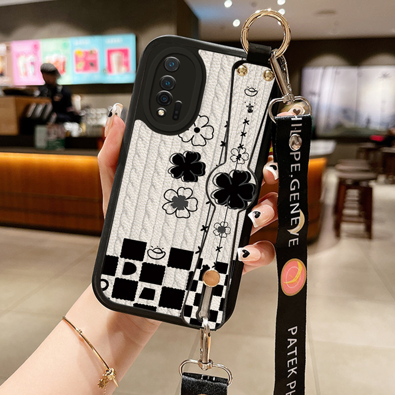 斜挎小羊皮毛衣格子适用华为nova7手机壳noav8se新款noⅴa6网红n0va7腕带nvoa8Pro高级感noⅴa5可背式nove10z