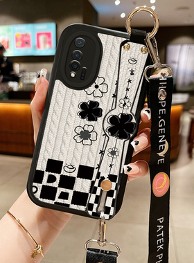 斜挎小羊皮毛衣格子适用华为nova7手机壳noav8se新款noⅴa6网红n0va7腕带nvoa8Pro高级感noⅴa5可背式nove10z