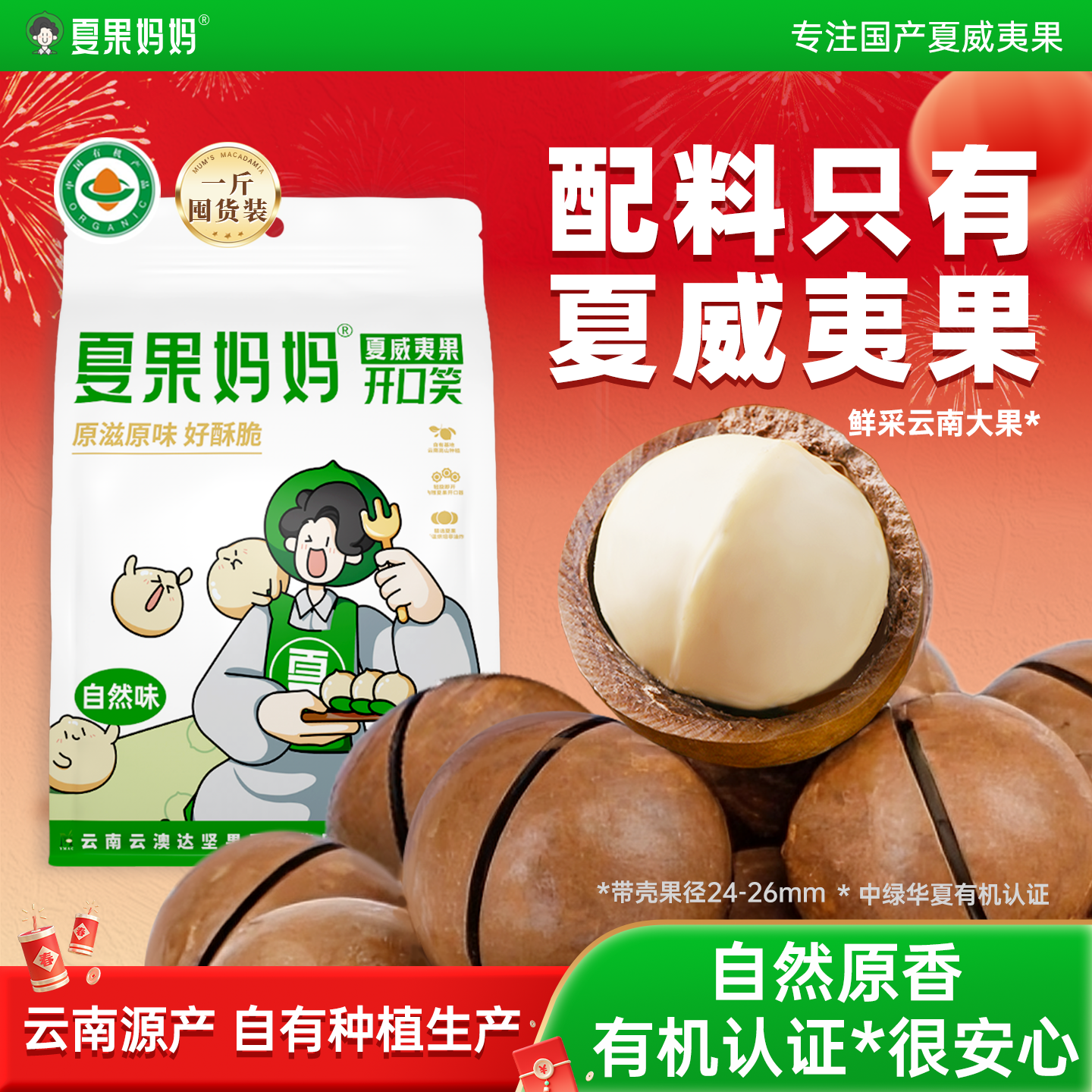 夏果妈妈有机夏威夷果500g原味无添加大颗粒夏威夷果孕妇健康坚果,零食/坚果/特产,夏威夷果,淘宝优惠券,粉丝福利购,淘宝优惠卷