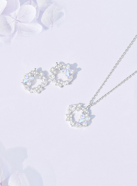 梦幻花朵纯银锁骨链甜美时尚新款