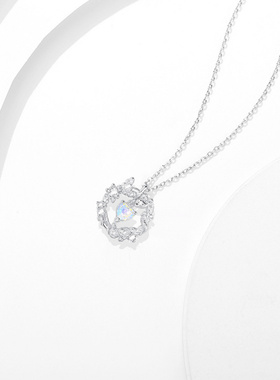 纯银极光灵蛇玫瑰花环项链小众高