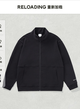 【新款热销】Reloading重新加载 双面慕斯绒浮雕印花拉链立领夹克