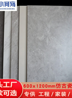 广东佛山瓷砖600x1200仿古砖地砖哑光灰色附录G素色微水泥地板砖