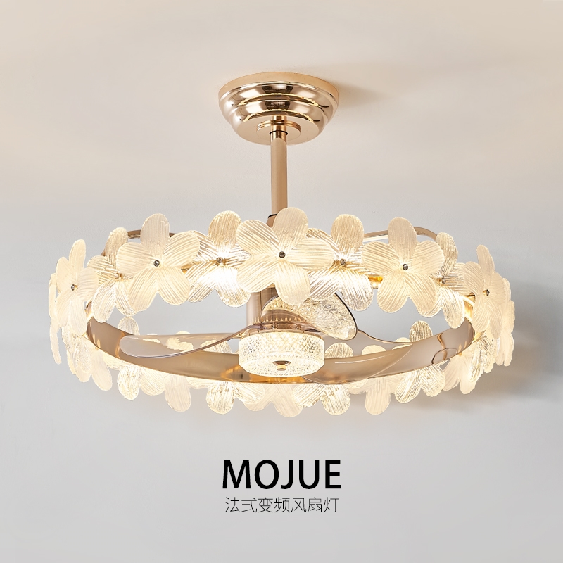 轻法式家用风扇灯客厅餐厅吊扇灯